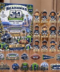 Seattle Seahawks 50th Anniversary 2026 Personalized Advent Calendar – 24 Collectible Charms