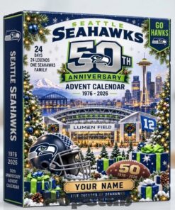Seattle Seahawks 50th Anniversary 2026 Personalized Advent Calendar – 24 Collectible Charms