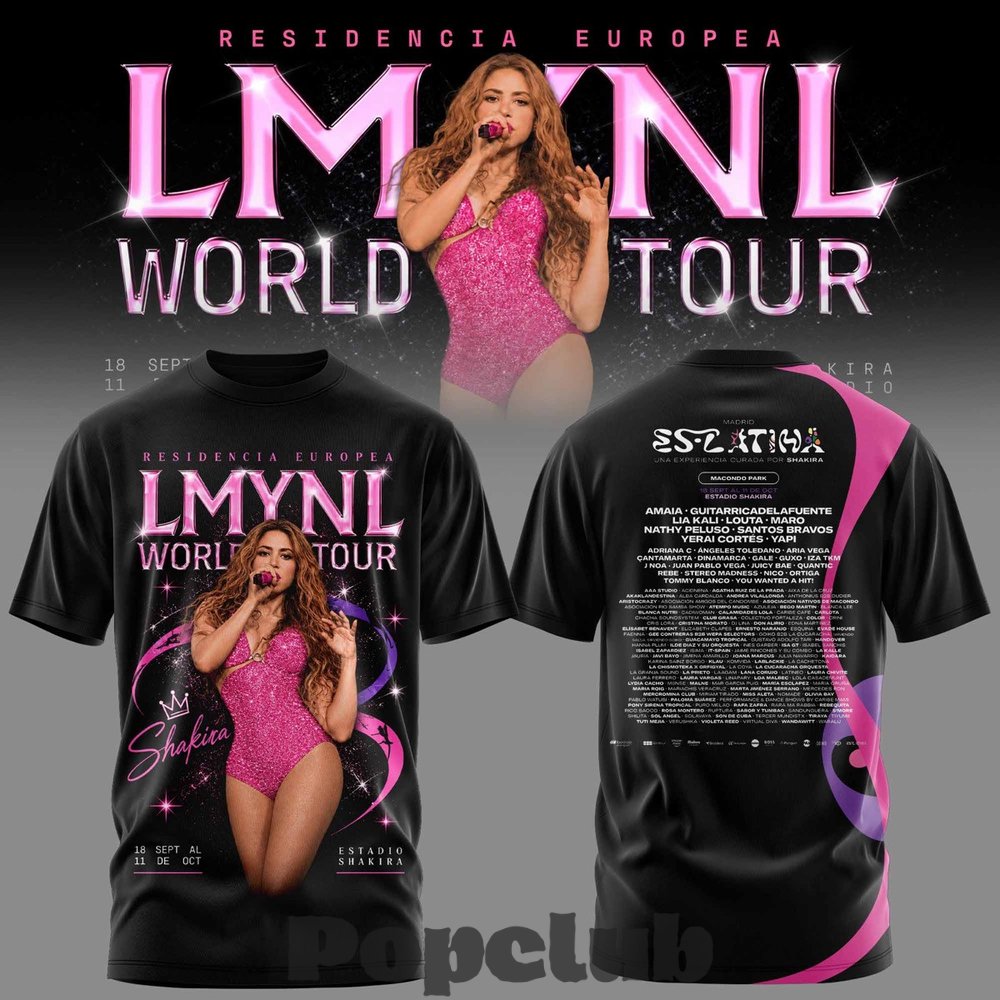 Shakira Residencia Europea World Tour T-Shirt Shakira Residencia Europea World Tour T-Shirt