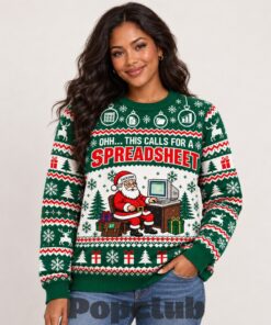 Spreadsheet Santa This Calls For A Spreadsheet 2026 Ugly Christmas Sweater