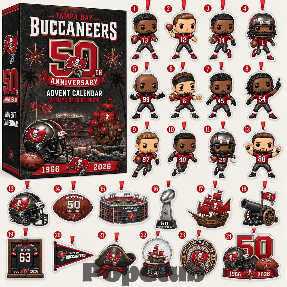 Tampa Bay Buccaneers 50th Anniversary 2026 Advent Calendar – 24 Collectible Charms Tampa Bay Buccaneers 50th Anniversary 2026 Advent Calendar – 24 Collectible Charms