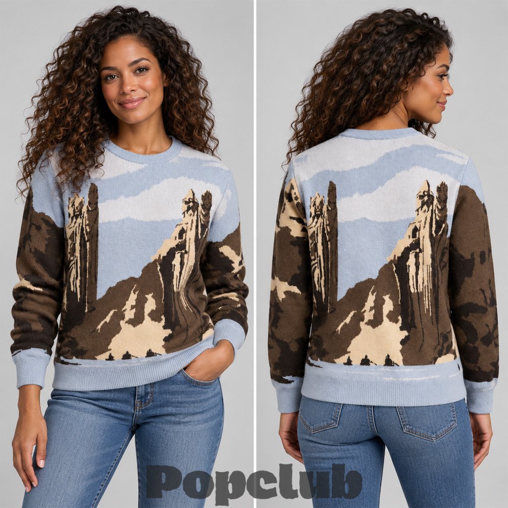 The Lord of The Rings Gates of Argonath Scenic Ugly Christmas Sweater The Lord of The Rings Gates of Argonath Scenic Ugly Christmas Sweater
