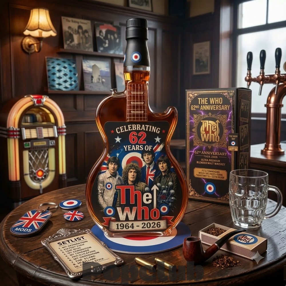 The Who Band 61th 1965-2026 Guitar Whiskey Bottle The Who Band 61th 1965-2026 Guitar Whiskey Bottle