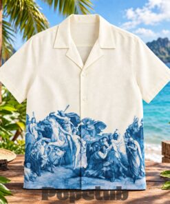 Tom Hardy Vintage Renaissance Blue Toile Hawaiian Shirt