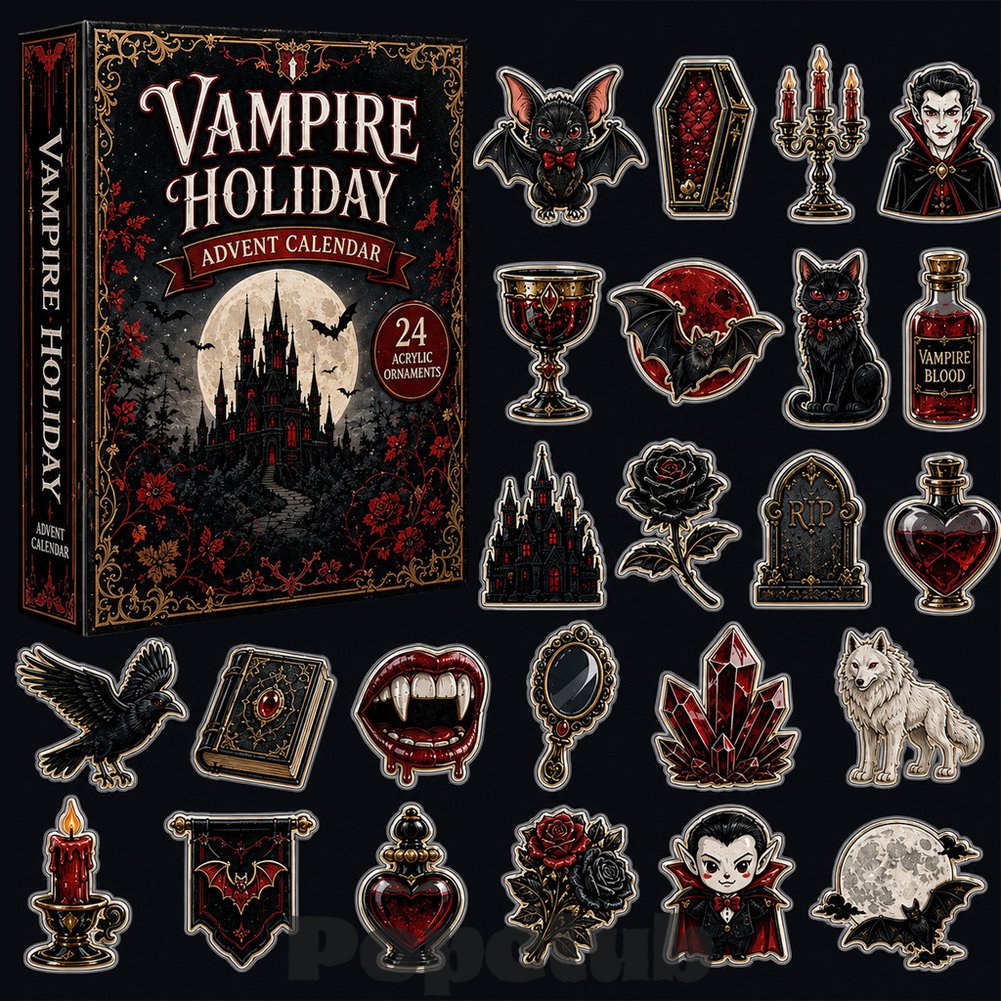 Vampire Holiday Halloween Advent Calendar 2026 for Vampire Fans Vampire Holiday Halloween Advent Calendar 2026 for Vampire Fans