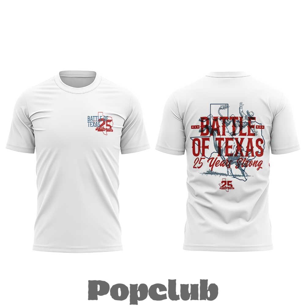 Houston Texans Battle of Texas 25 Years Strong Special T-Shirt Houston Texans Battle of Texas 25 Years Strong Special T-Shirt